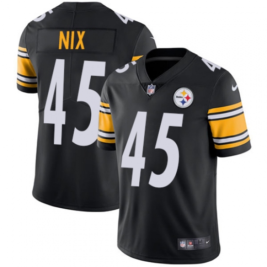 Youth Nike Pittsburgh Steelers #45 Roosevelt Nix Black Team Color Vapor Untouchable Limited Player NFL Jersey - Ujersey