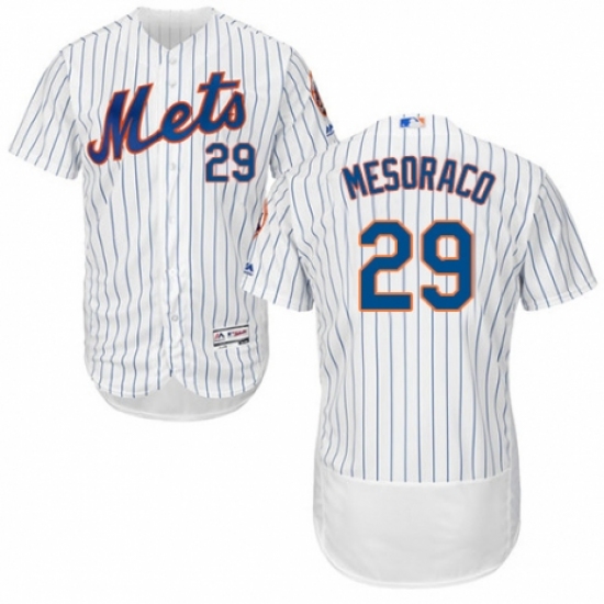 Men's Majestic New York Mets #29 Devin Mesoraco White Home Flex Base Authentic Collection MLB Jersey - Ujersey