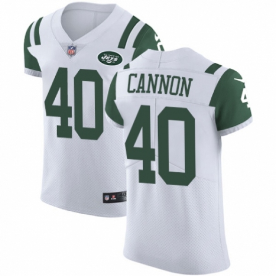 Men's Nike New York Jets #40 Trenton Cannon White Vapor Untouchable Elite Player NFL Jersey - Ujersey