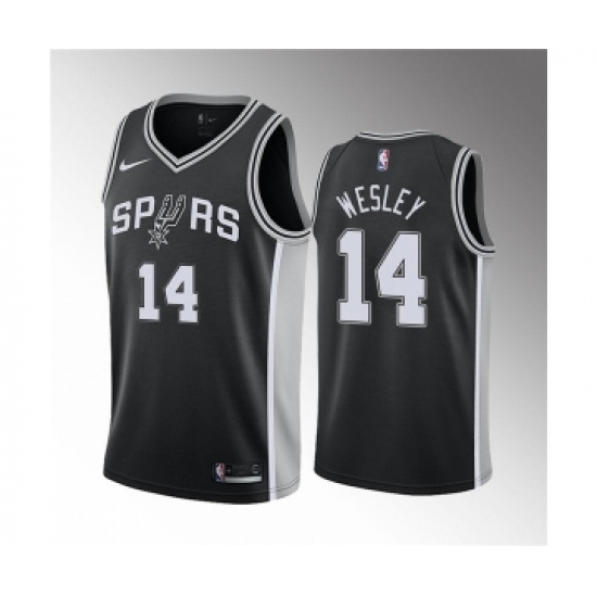 Men' San Antonio Spurs #14 Blake Wesley Black Association Edition Stitched Jersey - Ujersey