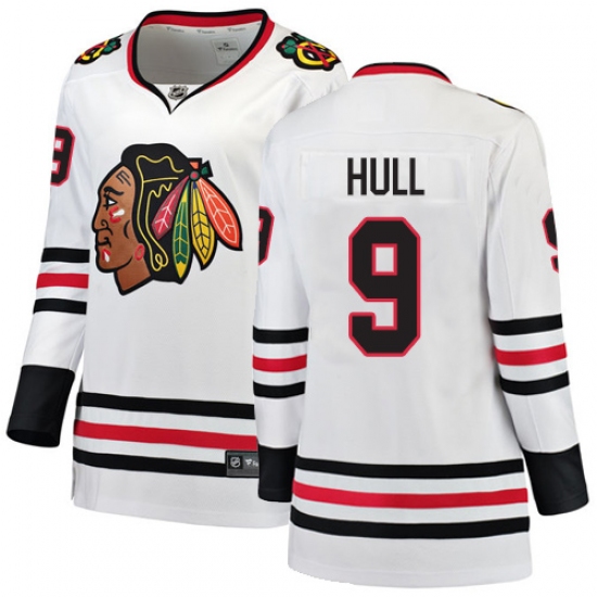 Women's Chicago Blackhawks #9 Bobby Hull Authentic White Away Fanatics Branded Breakaway NHL Jersey - Ujersey