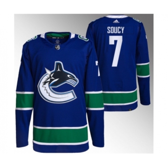 Men's Vancouver Canucks #7 Carson Soucy Blue Stitched Jersey - Ujersey