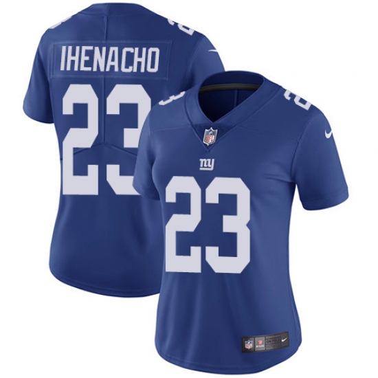 Women's Nike New York Giants #23 Duke Ihenacho Royal Blue Team Color Vapor Untouchable Limited Player NFL Jersey - Ujersey