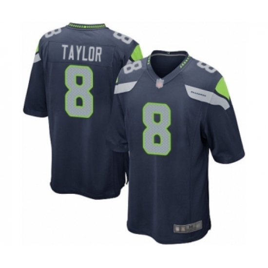 Men's Seattle Seahawks #8 Jamar Taylor Game Navy Blue Team Color Football Jersey - Ujersey
