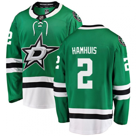 Youth Dallas Stars #2 Dan Hamhuis Authentic Green Home Fanatics Branded Breakaway NHL Jersey - Ujersey