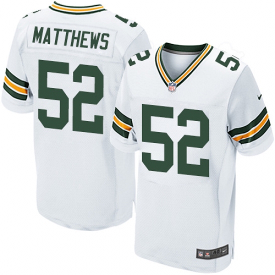 Men's Nike Green Bay Packers #52 Clay Matthews Elite White NFL Jersey - Ujersey