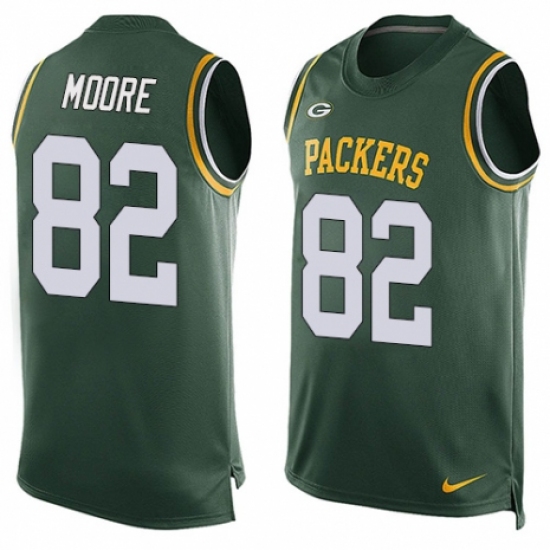 Men's Nike Green Bay Packers #82 J'Mon Moore Limited Green Player Name & Number Tank Top NFL Jersey - Ujersey