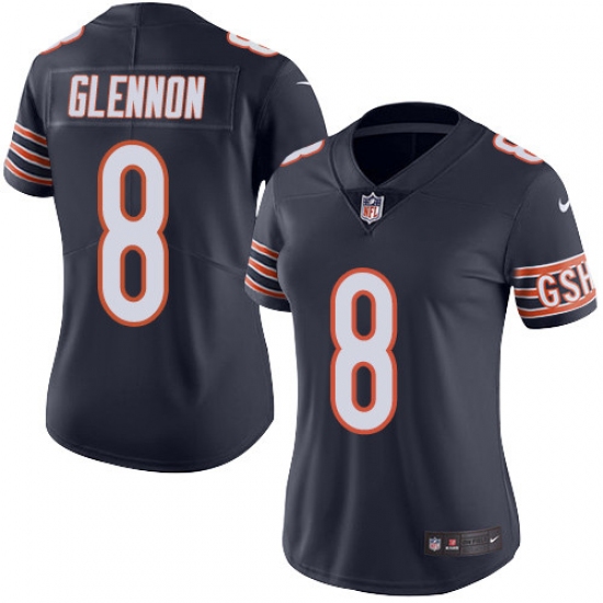Women's Nike Chicago Bears #8 Mike Glennon Navy Blue Team Color Vapor Untouchable Limited Player NFL Jersey - Ujersey