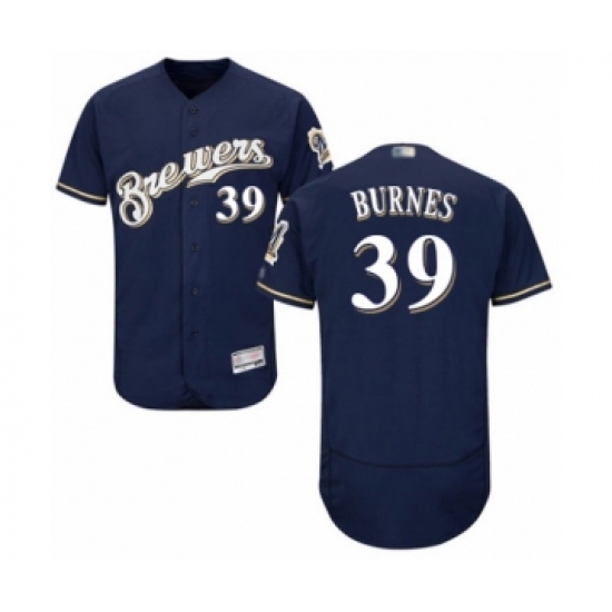 Men's Milwaukee Brewers #39 Corbin Burnes Navy Blue Alternate Flex Base Authentic Collection Baseball Player Jersey - Ujersey