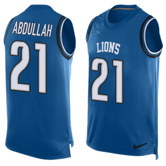 Men's Nike Detroit Lions #21 Ameer Abdullah Limited Light Blue Player Name & Number Tank Top NFL Jersey - Ujersey