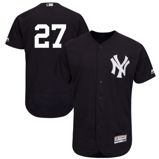 Men's Majestic New York Yankees #27 Giancarlo Stanton Navy Blue Flexbase Authentic Collection MLB Jersey - Ujersey