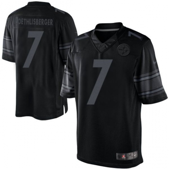 Men's Nike Pittsburgh Steelers #7 Ben Roethlisberger Black Drenched Limited NFL Jersey - Ujersey