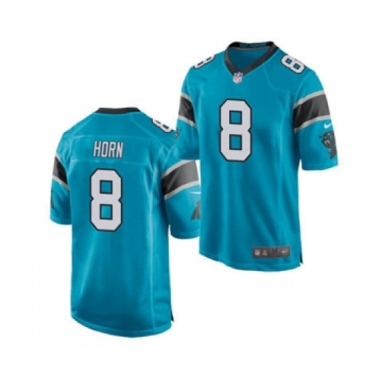 Men's Carolina Panthers #8 Jaycee Horn Blue Stitched Football Limited Jersey