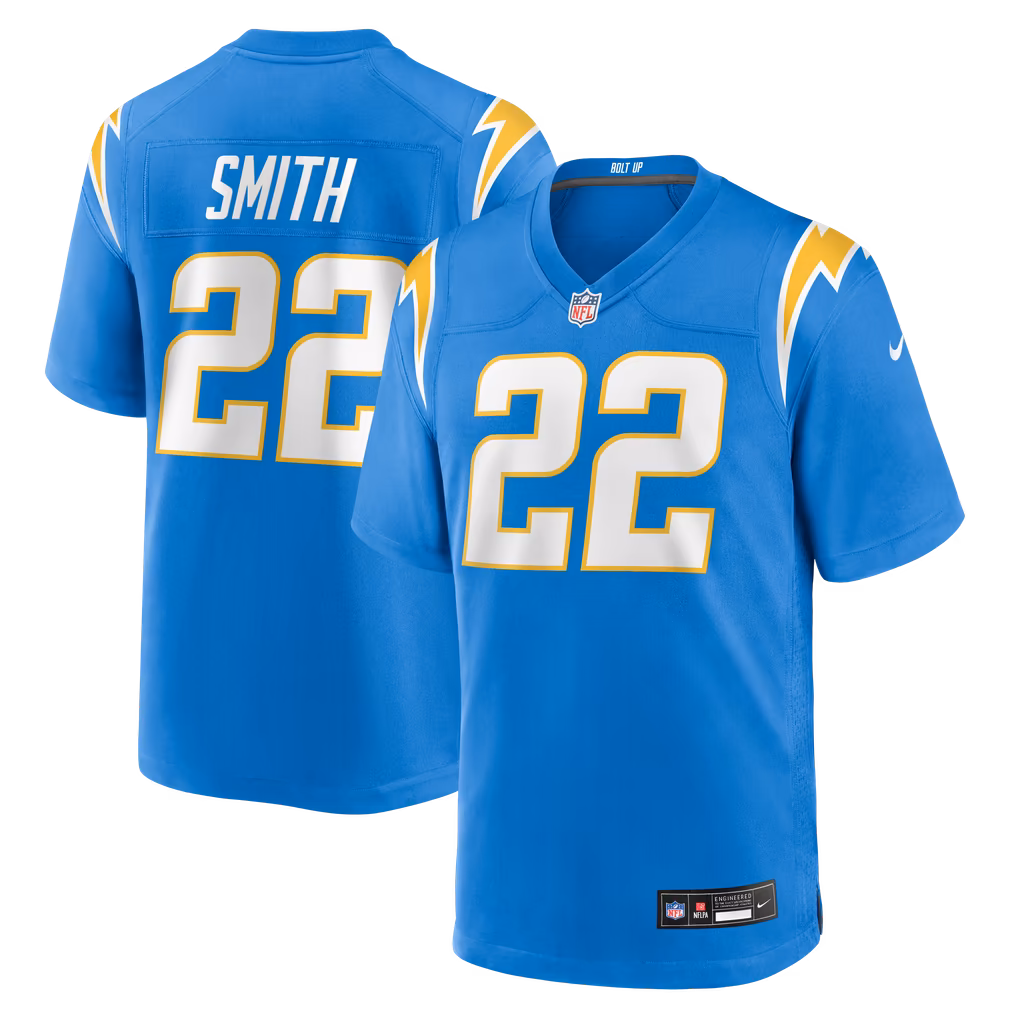Men's Los Angeles Chargers Genesis Smith Nike Powder Blue Team Game Jersey - Ujersey