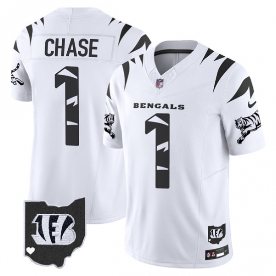 Men's Cincinnati Bengals #1 Ja'Marr Chase White F.U.S.E. Special Vapor Untouchable Limited Stitched Football Jersey - Ujersey