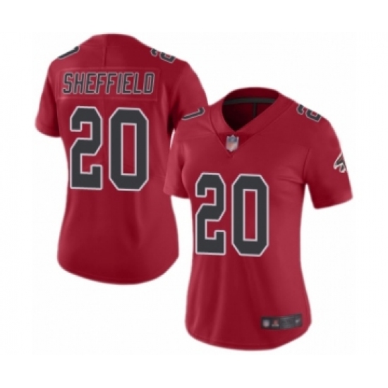 Women's Atlanta Falcons #20 Kendall Sheffield Limited Red Rush Vapor Untouchable Football Jersey - Ujersey