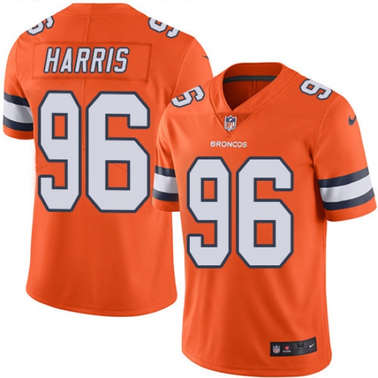 Youth Nike Denver Broncos #96 Shelby Harris Limited Orange Rush Vapor Untouchable NFL Jersey - Ujersey