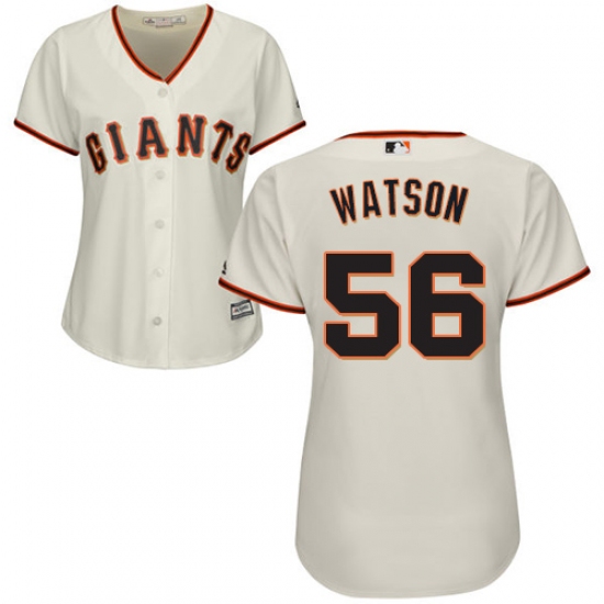 Women's Majestic San Francisco Giants #56 Tony Watson Replica Cream Home Cool Base MLB Jersey - Ujersey