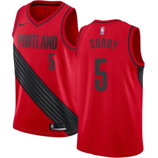 Youth Nike Portland Trail Blazers #5 Seth Curry Swingman Red NBA Jersey Statement Edition - Ujersey