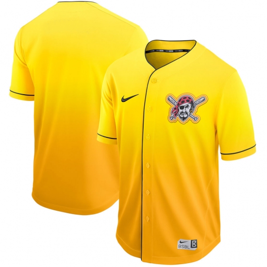 Men's Nike Pittsburgh Pirates Black Gold Fade Jersey - Ujersey