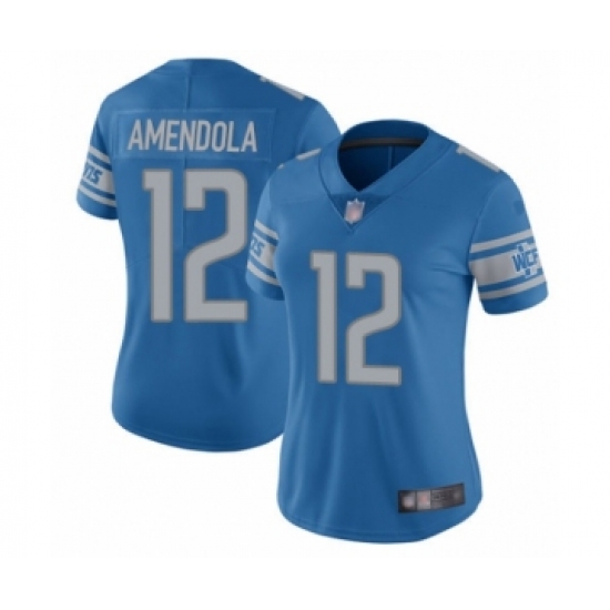 Women's Detroit Lions #12 Danny Amendola Blue Team Color Vapor Untouchable Limited Player Football Jersey - Ujersey