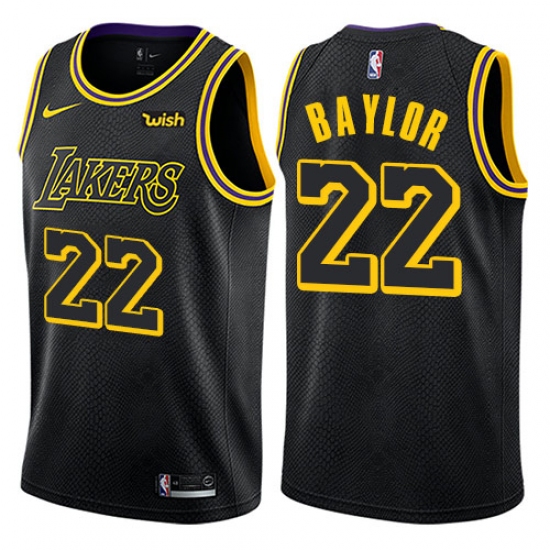 Women's Nike Los Angeles Lakers #22 Elgin Baylor Swingman Black NBA Jersey - City Edition - Ujersey