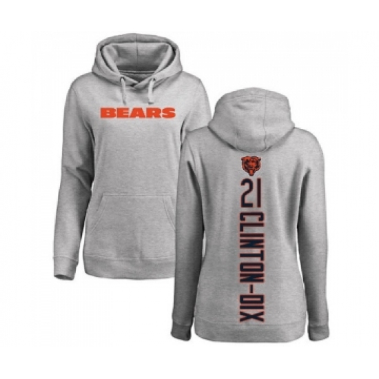 Football Women's Chicago Bears #21 Ha Clinton-Dix Ash Backer Pullover Hoodie - Ujersey