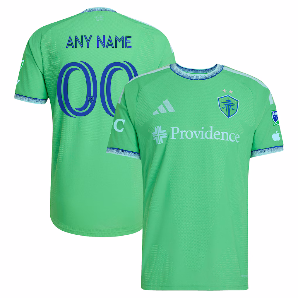 Men's Seattle Sounders FC Rave Green 2026 The Evergreen State Kit On-Field Authentic Patch Custom Jersey