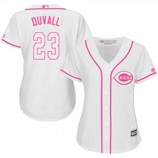 Women's Majestic Cincinnati Reds #23 Adam Duvall Authentic White Fashion Cool Base MLB Jersey - Ujersey