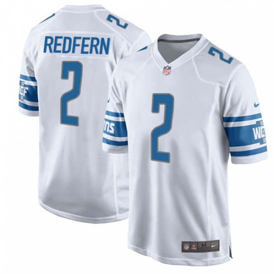 Men's Nike Detroit Lions #2 Kasey Redfern Game White NFL Jersey - Ujersey