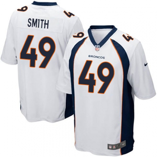 Men's Nike Denver Broncos #49 Dennis Smith Game White NFL Jersey - Ujersey
