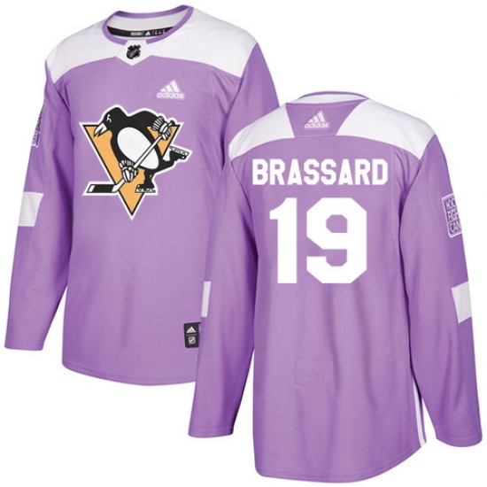 Youth Adidas Pittsburgh Penguins #19 Derick Brassard Authentic Purple Fights Cancer Practice NHL Jersey - Ujersey