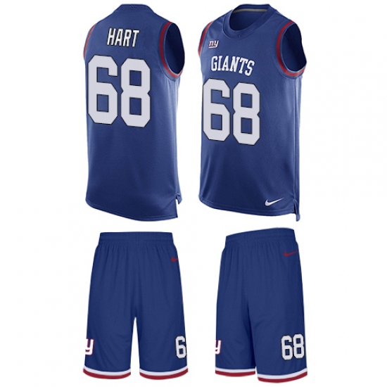 Men's Nike New York Giants #68 Bobby Hart Limited Royal Blue Tank Top Suit NFL Jersey - Ujersey