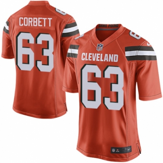 Men's Nike Cleveland Browns #63 Austin Corbett Game Orange Alternate NFL Jersey - Ujersey