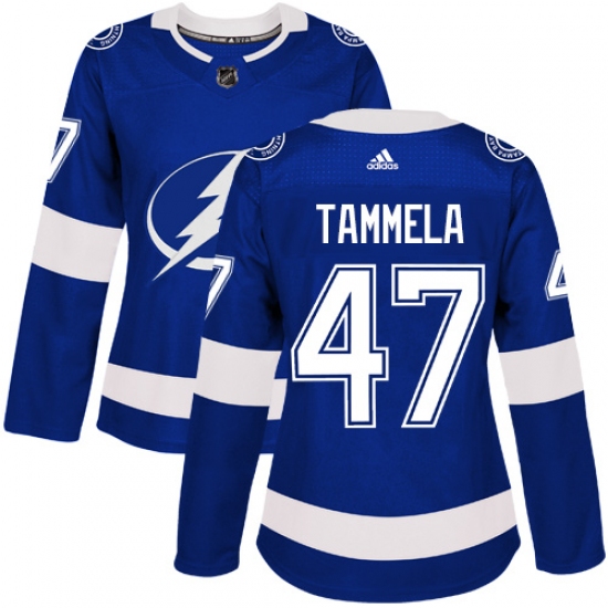 Women's Adidas Tampa Bay Lightning #47 Jonne Tammela Authentic Royal Blue Home NHL Jersey - Ujersey