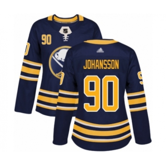 Women's Buffalo Sabres #90 Marcus Johansson Authentic Navy Blue Home Hockey Jersey