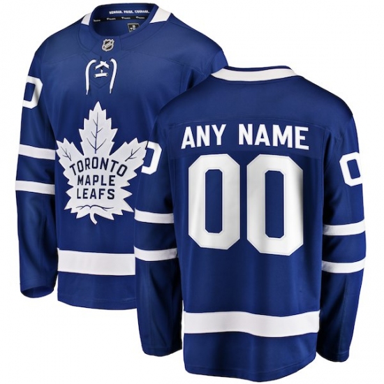 Men's Toronto Maple Leafs Fanatics Branded Blue Home Breakaway Custom Jersey3 - Ujersey