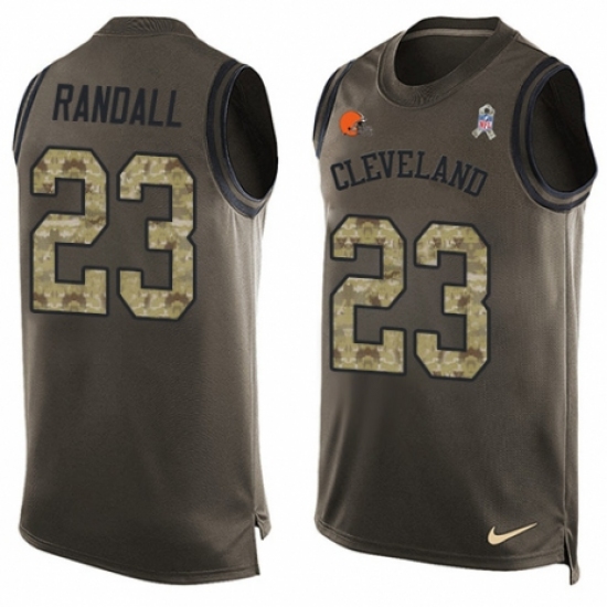 Men's Nike Cleveland Browns #23 Damarious Randall Limited Green Salute to Service Tank Top NFL Jersey - Ujersey