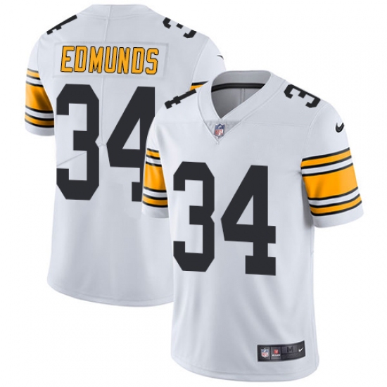 Men's Nike Pittsburgh Steelers #34 Terrell Edmunds White Vapor Untouchable Limited Player NFL Jersey - Ujersey