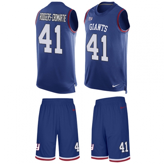 Men's Nike New York Giants #41 Dominique Rodgers-Cromartie Limited Royal Blue Tank Top Suit NFL Jersey - Ujersey