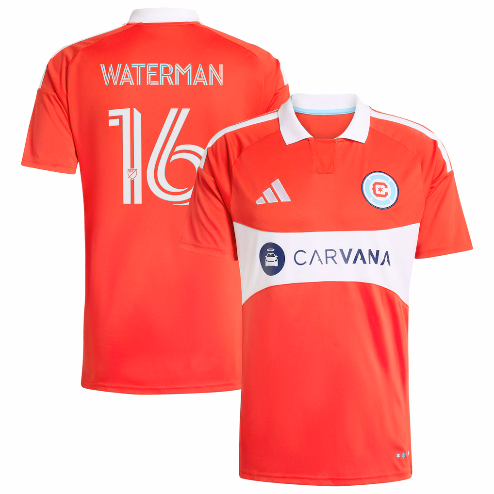 Men's Chicago Fire Joel Waterman adidas Red 2026 Forever Red Replica Jersey
