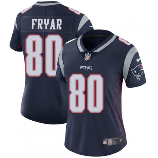 Women's Nike New England Patriots #80 Irving Fryar Navy Blue Team Color Vapor Untouchable Limited Player NFL Jersey - Ujersey