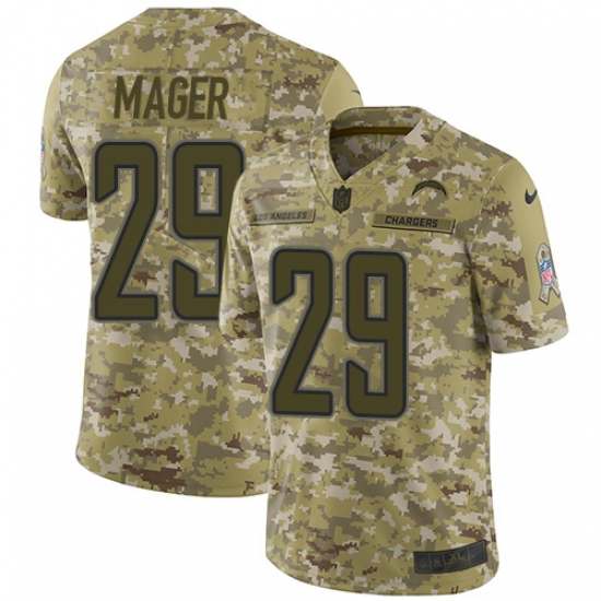 Youth Nike Los Angeles Chargers #29 Craig Mager Limited Camo 2018 Salute to Service NFL Jersey - Ujersey