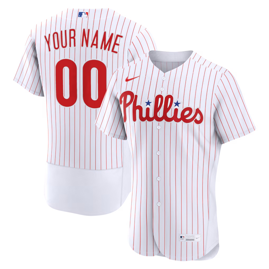 Men's Philadelphia Phillies Nike White Home Authentic Custom Jersey - SUjersey01