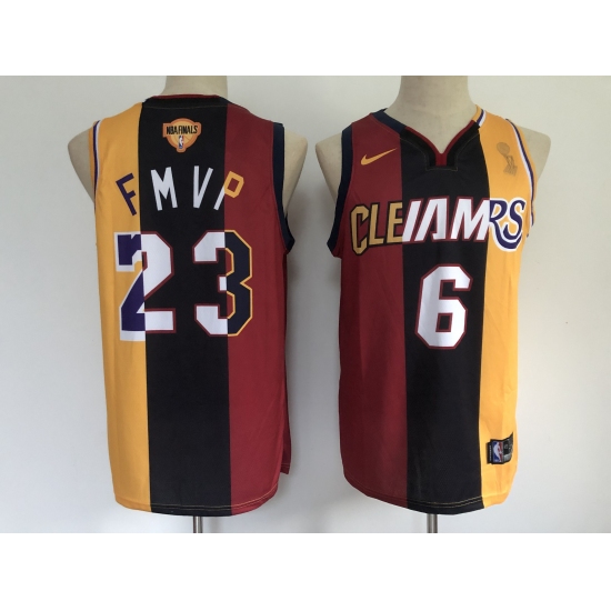 Men's Los Angeles Lakers #6-23 LeBron James Swingman Basketball Jersey
