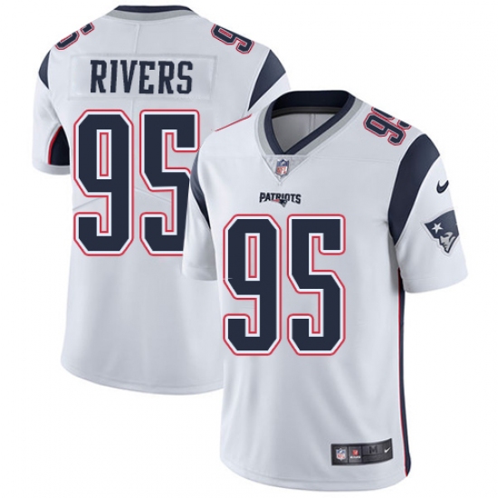 Men's Nike New England Patriots #95 Derek Rivers White Vapor Untouchable Limited Player NFL Jersey - Ujersey