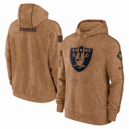 Men's Las Vegas Raiders Nike Brown 2023 Salute To Service Club Pullover Hoodie - Ujersey