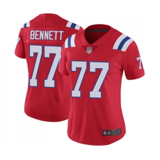 Women's New England Patriots #77 Michael Bennett Red Alternate Vapor Untouchable Limited Player Football Jersey - Ujersey