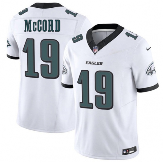 Men's Philadelphia Eagles #19 Kyle McCord White 2025 Draft New F.U.S.E. Vapor Untouchable Limited Football Stitched Jersey - Ujersey