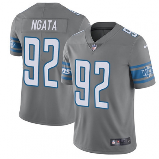 Youth Nike Detroit Lions #92 Haloti Ngata Limited Steel Rush Vapor Untouchable NFL Jersey - Ujersey